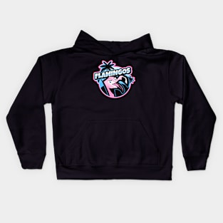 Flamingos Head with Words on Top Kids Hoodie